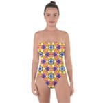 Wavey shapes pattern                                                             Tie Back One Piece Swimsuit