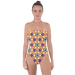 Wavey shapes pattern                                                             Tie Back One Piece Swimsuit