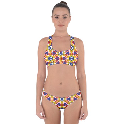 Wavey shapes pattern                                                             Cross Back Hipster Bikini Set from ArtsNow.com