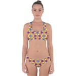 Wavey shapes pattern                                                             Cross Back Hipster Bikini Set