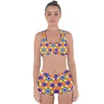 Wavey shapes pattern                                                             Racerback Boyleg Bikini Set