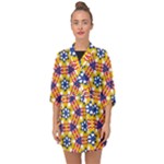 Wavey shapes pattern                                                           Half Sleeve Chiffon Kimono