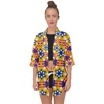 Wavey shapes pattern                                                             Open Front Chiffon Kimono