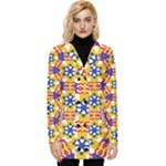 Wavey shapes pattern                                                          Button Up Hooded Coat