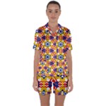 Wavey shapes pattern                                                           Satin Short Sleeve Pyjamas Set