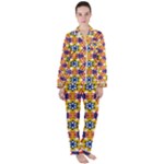 Wavey shapes pattern                                                           Satin Long Sleeve Pyjamas Set