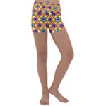 Wavey shapes pattern                                                              Kids  Lightweight Velour Yoga Shorts