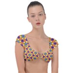 Wavey shapes pattern                                                            Cap Sleeve Ring Bikini Top