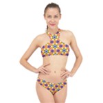 Wavey shapes pattern                                                              High Neck Bikini Set