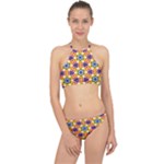 Wavey shapes pattern                                                              Racer Front Bikini Set