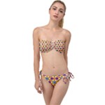 Wavey shapes pattern                                                           Twist Bandeau Bikini Set