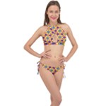 Wavey shapes pattern                                                              Cross Front Halter Bikini Set