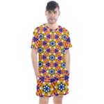 Wavey shapes pattern                                                            Men s Mesh Tee and Shorts Set