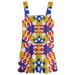 Wavey shapes pattern                                                            Kids  Layered Skirt Swimsuit