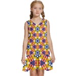 Wavey shapes pattern                                                    Kids  Sleeveless Tiered Mini Dress