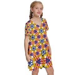 Kids  Short Sleeve Tiered Mini Dress 