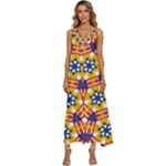 Wavey shapes pattern                                                     V-Neck Sleeveless Loose Fit Overalls