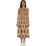 Wavey shapes pattern                                                    Sleeveless Shoulder Straps Boho Dress