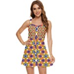 Wavey shapes pattern                                                     Ruffle Edge Bra Cup Chiffon Mini Dress