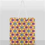 Wavey shapes pattern                                                          Full Print Rope Handle Tote (Large)