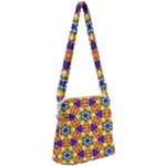 Wavey shapes pattern                                                           Zipper Messenger Bag