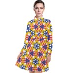 Wavey shapes pattern                                                                Long Sleeve Chiffon Shirt Dress