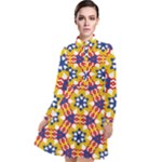 Wavey shapes pattern                                                                Long Sleeve Chiffon Shirt Dress