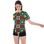 Shapes in shapes                                                                Asymmetrical Short Sleeve Sports Tee