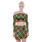 Shapes in shapes                                                                  Off Shoulder Top with Minki Skirt Set