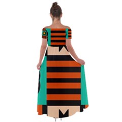 Off Shoulder Open Front Chiffon Dress 