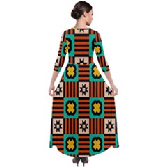 Quarter Sleeve Maxi Velour Dress 