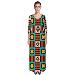 Quarter Sleeve Maxi Dress 