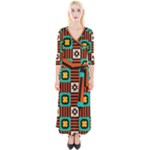 Shapes in shapes                                                               Quarter Sleeve Wrap Maxi Dress