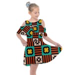 Shapes in shapes                                                            Kids  Shoulder Cutout Chiffon Dress