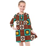 Shapes in shapes                                                             Kids  Quarter Sleeve Shirt Dress