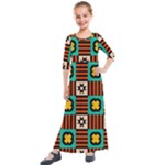 Shapes in shapes                                                              Kids  Quarter Sleeve Maxi Dress