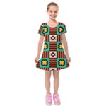 Shapes in shapes                                                                   Kids  Short Sleeve Velvet Dress