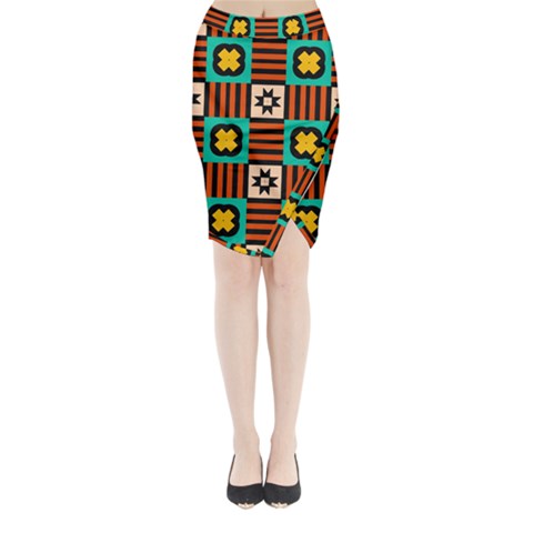 Shapes in shapes                                                              Midi Wrap Pencil Skirt from ArtsNow.com