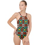 Shapes in shapes                                                              High Neck One Piece Swimsuit