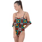 Shapes in shapes                                                               Drape Piece Swimsuit