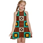 Shapes in shapes                                                     Kids  Halter Collar Waist Tie Chiffon Dress