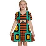 Shapes in shapes                                                      Kids  Short Sleeve Tiered Mini Dress