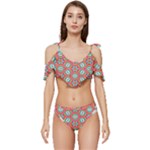 Hexagons and stars pattern                                                        Ruffle Edge Tie Up Bikini Set