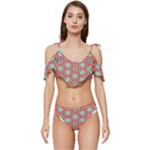 Hexagons and stars pattern                                                        Ruffle Edge Tie Up Bikini Set