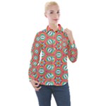 Hexagons and stars pattern                                                               Women s Long Sleeve Pocket Shirt