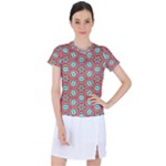 Hexagons and stars pattern                                                              Women s Mesh Sports Top