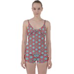 Hexagons and stars pattern                                                               Tie Front Two Piece Tankini