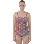 Hexagons and stars pattern                                                               Twist Front Tankini Set