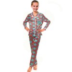 Hexagons and stars pattern                           Kid s Satin Long Sleeve Pajamas Set