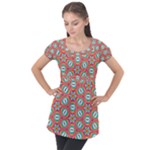 Hexagons and stars pattern                                                               Puff Sleeve Tunic Top